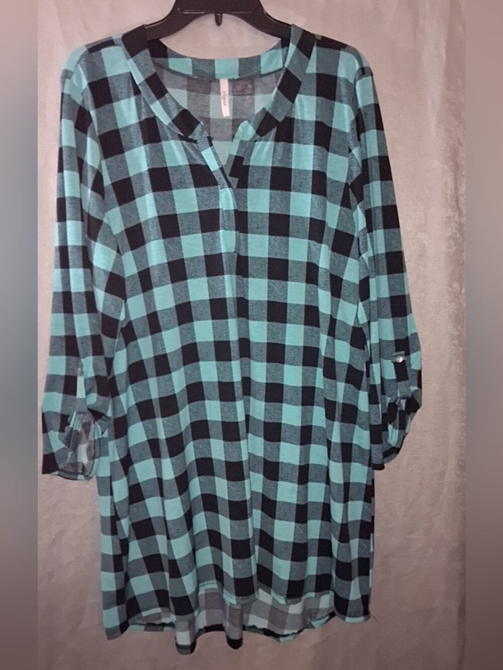Lily Aqua and Black Buffalo-Check Tunic